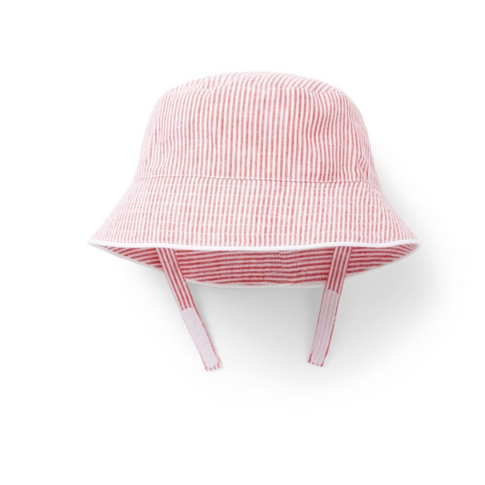 Janie and Jack BABY STRIPED LINEN-COTTON BUCKET HAT